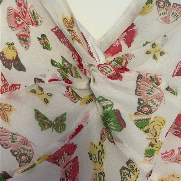 Idlentity by Lord & Taylor Multicolor Butterfly Camisole Y2K 100% Silk Rainbow - Picture 4 of 13